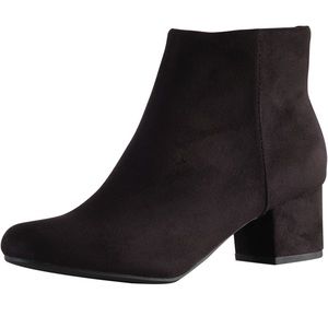Black faux suede ankle booties size 10